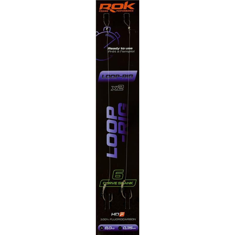 ROK LOOP RIG 2 MONTAGES CURVE SHANK SANS ARDILLION N 6 FLUORO 0.35 MM