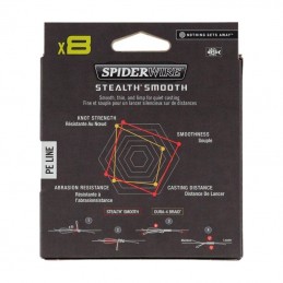 TRESSE SPIDERWIRE STEALTH SMOOTH ROUGE X8  0.15 MM 16.5 KG 300 M