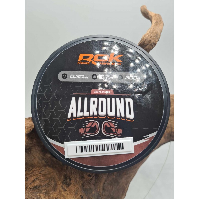 Well Rounded Grain Rok ALLROUND ROK MONOFILAMENT 300 M GREENISH BROWN 0.30 MM 6.7 KG