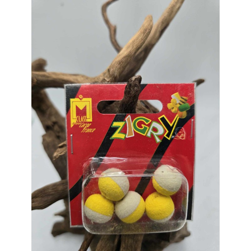 MILO ZIGRY V20 BALL JAUNE BANC 15 MM 5 PC