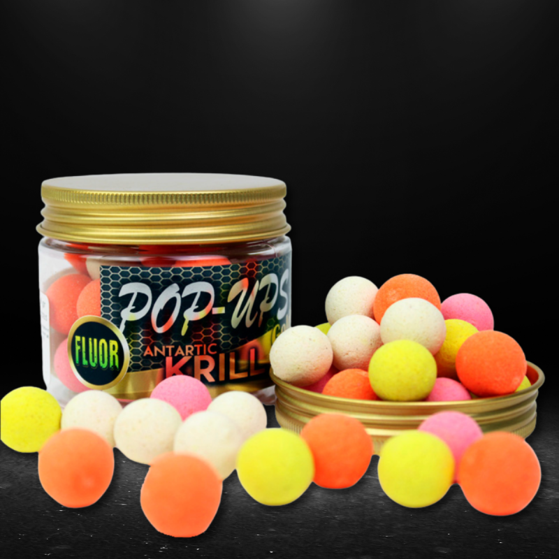 PRO ELITE BAITS GOLD FLUOR POP UP 12MM ANTARTIC KRILL