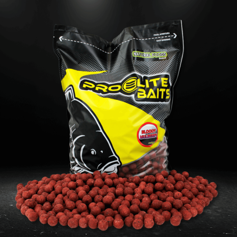 PRO ELITE BAITS BOILIES N FOODS 20 MM BLOODY MULBERRY 2.5 kgs