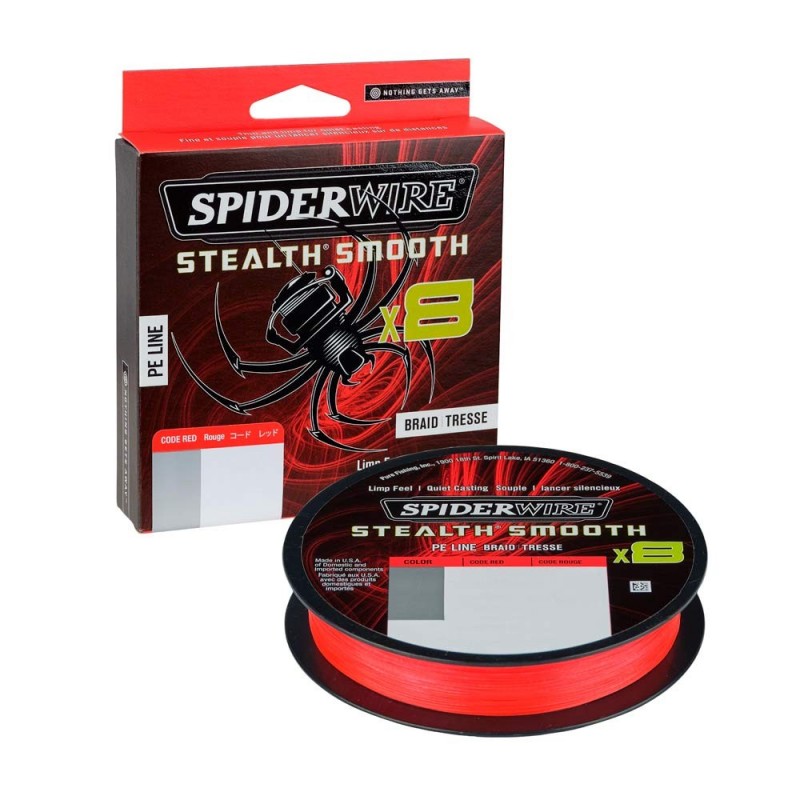 TRESSE SPIDERWIRE STEALTH SMOOTH ROUGE X8  0.15 MM 16.5 KG 300 M