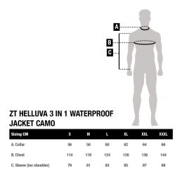 Nash ZT Helluva 3 in 1 Waterproof Jacket Camo M