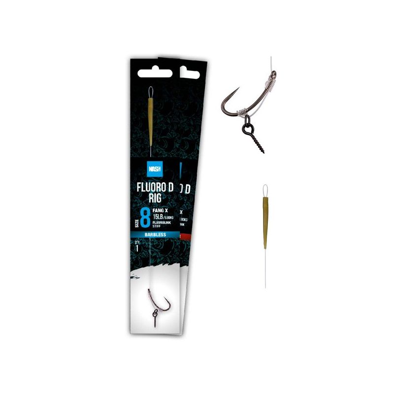 Nash Fluorocarbon D-Rig Size 8 Barbed