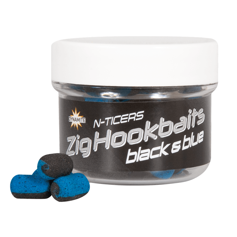Dynamite Baits N-Ticers Zig Hookbaits Black & Blue 12x6mm