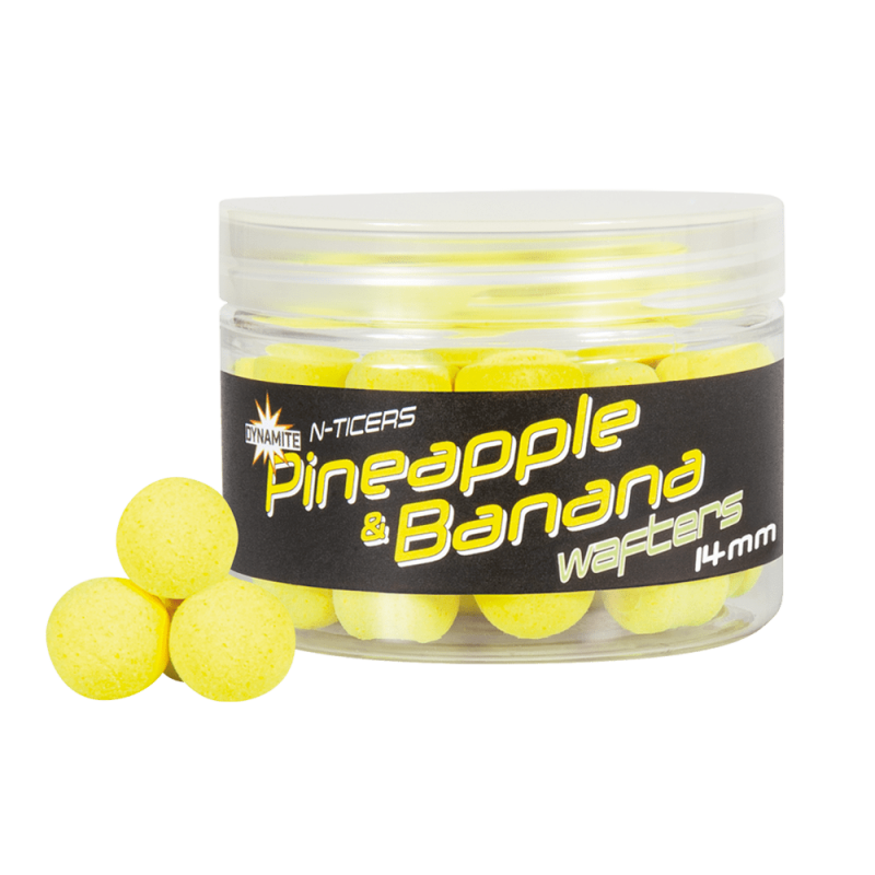 Dynamite Baits N-Ticers Pineapple Banana Fluoro Wafter 14 mm