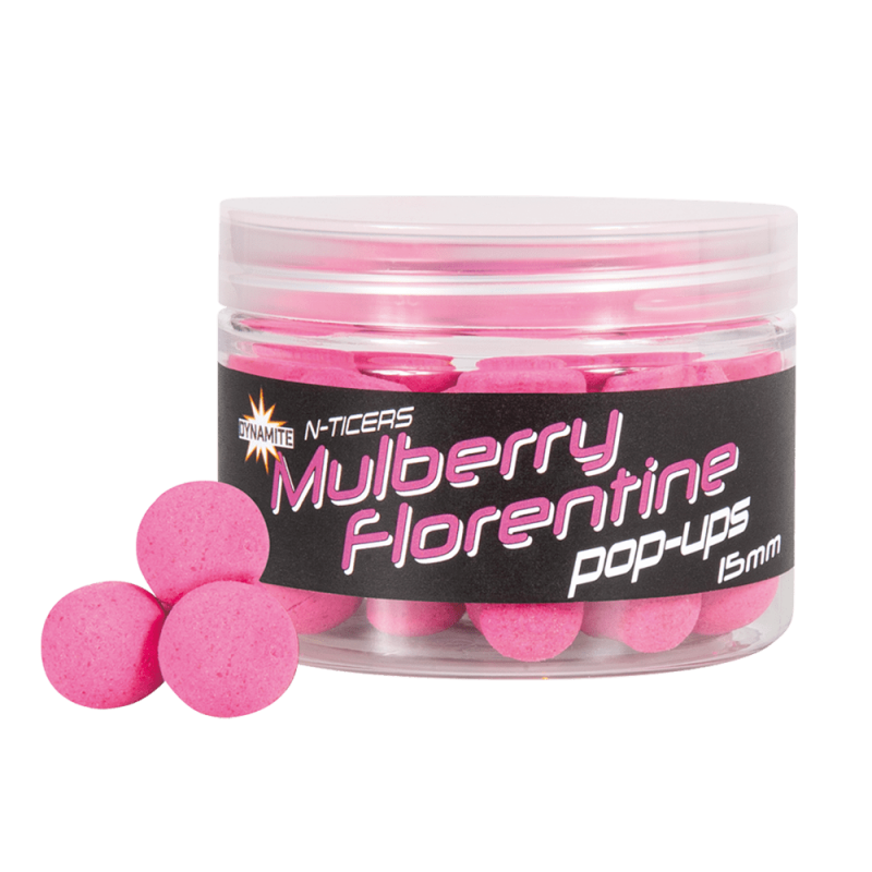 Dynamite Baits N-Ticers Mulberry Florentines Fluoro Pop Up 15 mm