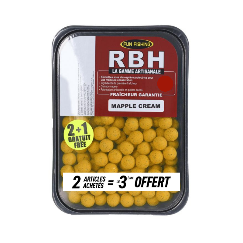 FUN FISHING BOUILLETTES RBH MAPPLE CREAM 20 MM 800 GR