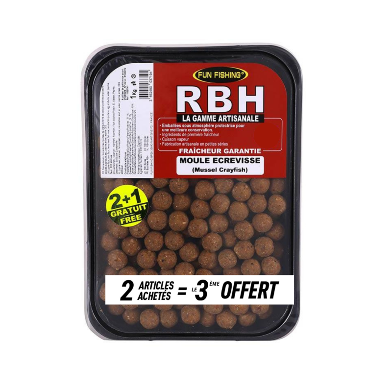 FUN FISHING RBH Moule Écrevisse Bouillettes 15 mm 800 g – www.CarpeConnect.com