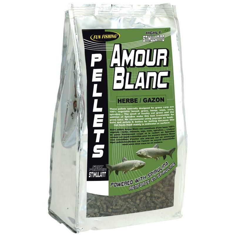 FUN FISHING AMOUR BLANC PELLETS 700 GR 6 MM HERBE GAZON