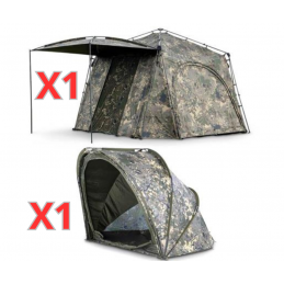 Nash Gazebo Base Camp Camo Pro avec Sleeping Pod Biwy Carpe