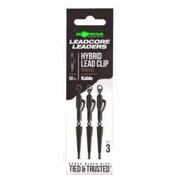 Korda Kable Leadcore Leaders Hybrid Lead Clip Gravel 50 cm – 3 Pièces | CarpeConnect