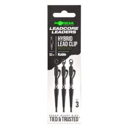 Korda Kable Leadcore Leaders Hybrid Lead Clip Weed 50 cm – 3 Pièces | CarpeConnect