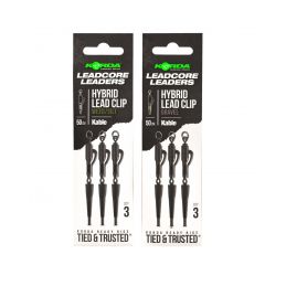 Korda Kable Leadcore Leaders Hybrid Lead Clip Weed 50 cm – 3 Pièces | CarpeConnect