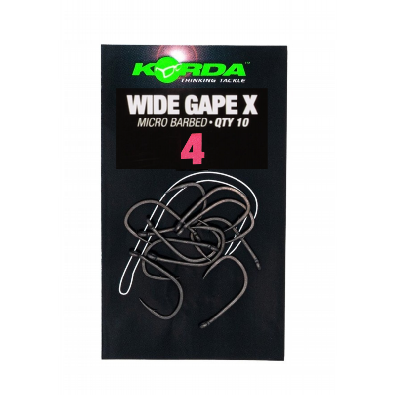 Korda Wide Gape X Size 04 Micro Barbed – Hameçon carpe classique | CarpeConnect