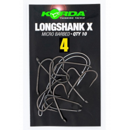 Korda Long Shank X Micro Barbed Size 4 – Hameçon Carpe Solide | CarpeConnect