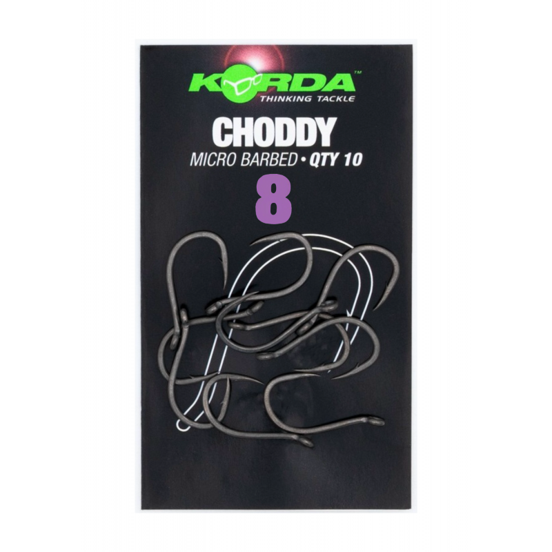 Korda Choddy Micro Barbed Size 08 – Hameçon Rigide pour Carpes | CarpeConnect