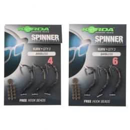 Korda Spinner Hook Sections Kurv Size 4 Barbless – Sections d’Hameçons Préfabriquées | CarpeConnect