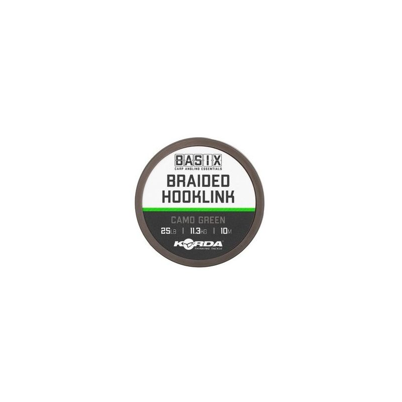 Korda Basix Braided Hooklink 25lb 10m Camo Green