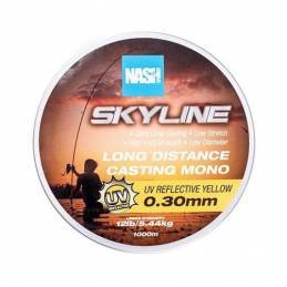 Nash Skyline Mono UV Yellow 12lb 0.30mm 1000m – Fil monofilament haute visibilité | CarpeConnect