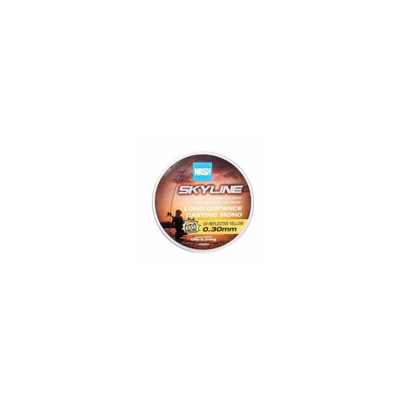 Nash Skyline Mono UV Yellow 12lb 0.30mm 1000m – Fil monofilament haute visibilité | CarpeConnect