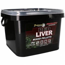 STARBAITS RED LIVER PELLETS MIXED 2 KG