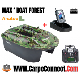 Bateau Amorceur Anatec Maxboat Forest Lithium AN-I6X + Sondeur Couleur ALF500