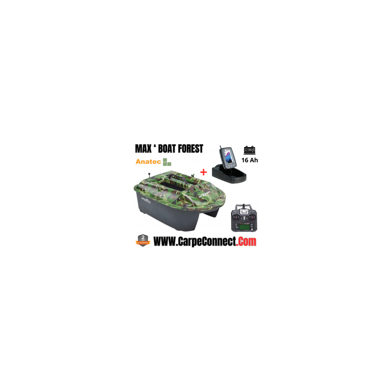 Bateau Amorceur Anatec Max'Boat Forest Lithium 16Ah AN-I6X + Sondeur ALF500