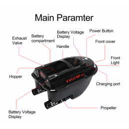 Boatman Vulcan Mini Pro Black Bateau Amorceur GPS Sondeur Autopilote | CarpeConnect