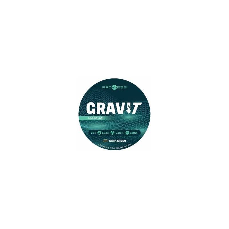 Prowess Gravi T Mainline Braid X8 1200m 0.30mm Tresse pêche carpe haute résistance