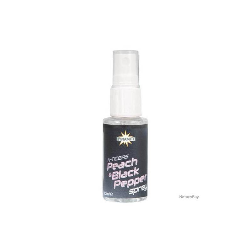 Dynamite Baits N-Ticers Peach Black Pepper Spray 30 ml - Spray attractant carpe | CarpeConnect