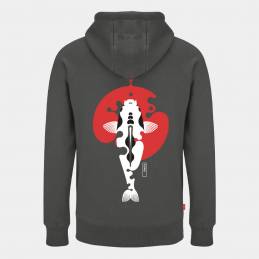 Sweat à Capuche Kumu Rising Sun Grey L | Hoodie Carpe Homme | www.CarpeConnect.com