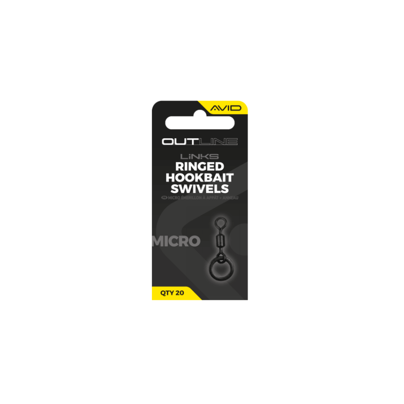 Avid Carp Outline Micro Ringed Hookbait Swivel Size 19 x20 | CarpeConnect