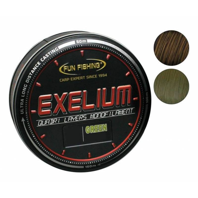 Nylon Exelium Green 0.325 mm 9.6 kg 1000 m | Fil carpe haute performance | CarpeConnect