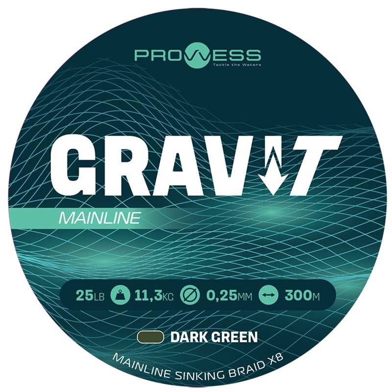 Prowess Gravi T Mainline Braid X8 300m 0.30mm Tresse pêche carpe