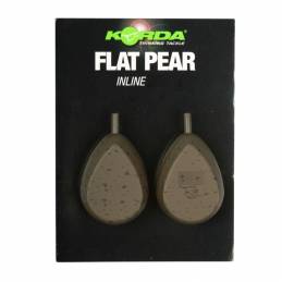 Korda Flat Pear Inline 4 oz 112 g - Plomb Inline Carpe (2 pcs) | www.CarpeConnect.com