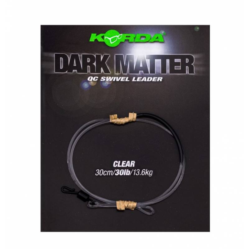 Korda Dark Matter Leader QC Swivel Clear 30lb 30cm
