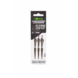 Korda Kable Leadcore Leader Hybrid Lead Clip QC Swivel 50cm  Gravel
