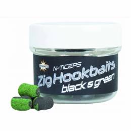 Dynamite Baits N-Ticers Zig Hookbaits Black & Green 12x6mm | CarpeConnect