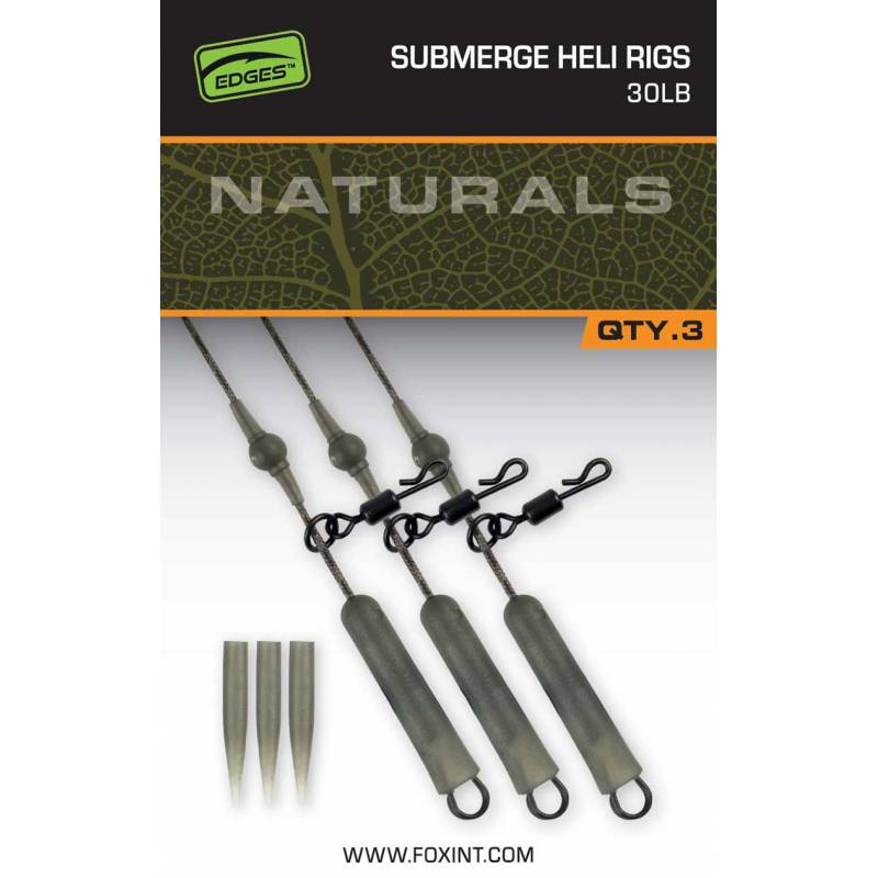 Fox Edges Naturals Heli Clip Rigs 40lb montage hélicoptère carpe
