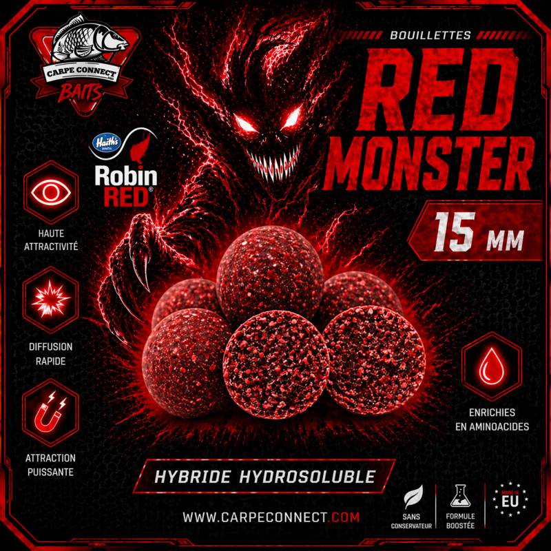Bouillettes Red Monster 15 mm 1 kg CarpeConnect appat carpe selectif WWW.CarpeConnect.Com
