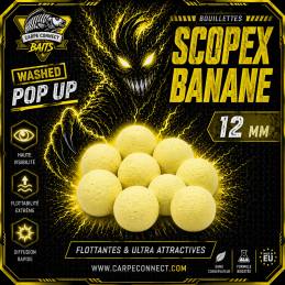 Pop Up Washed Scopex Banane 12 mm Jaune CarpeConnect appat flottant carpe WWW.CarpeConnect.Com