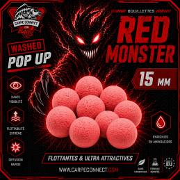 Pop Up Washed Red Monster 15 mm Rose CarpeConnect appat flottant carpe WWW.CarpeConnect.Com