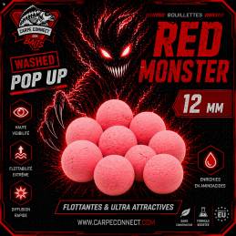 Pop Up Washed Red Monster 12 mm Rose CarpeConnect appat flottant carpe WWW.CarpeConnect.Com