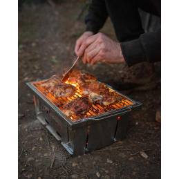 Barbecue Pliable en Acier Inoxydable – Compact et Portable pour Pêche et Camping