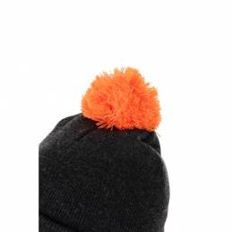 FOX COLLECTION BOBBLE HAT BLACK ORANGE