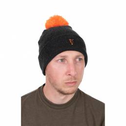 FOX COLLECTION BOBBLE HAT BLACK ORANGE