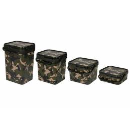 FOX Camo Bucket 12L – Seau d’amorçage carpe robuste et silencieux | CarpeConnect