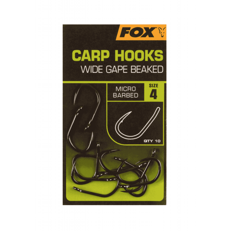 Fox Wide Gape Beaked Carp Hooks Micro Barbed T4